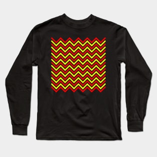 Zigzag Lines - Red Yellow Long Sleeve T-Shirt